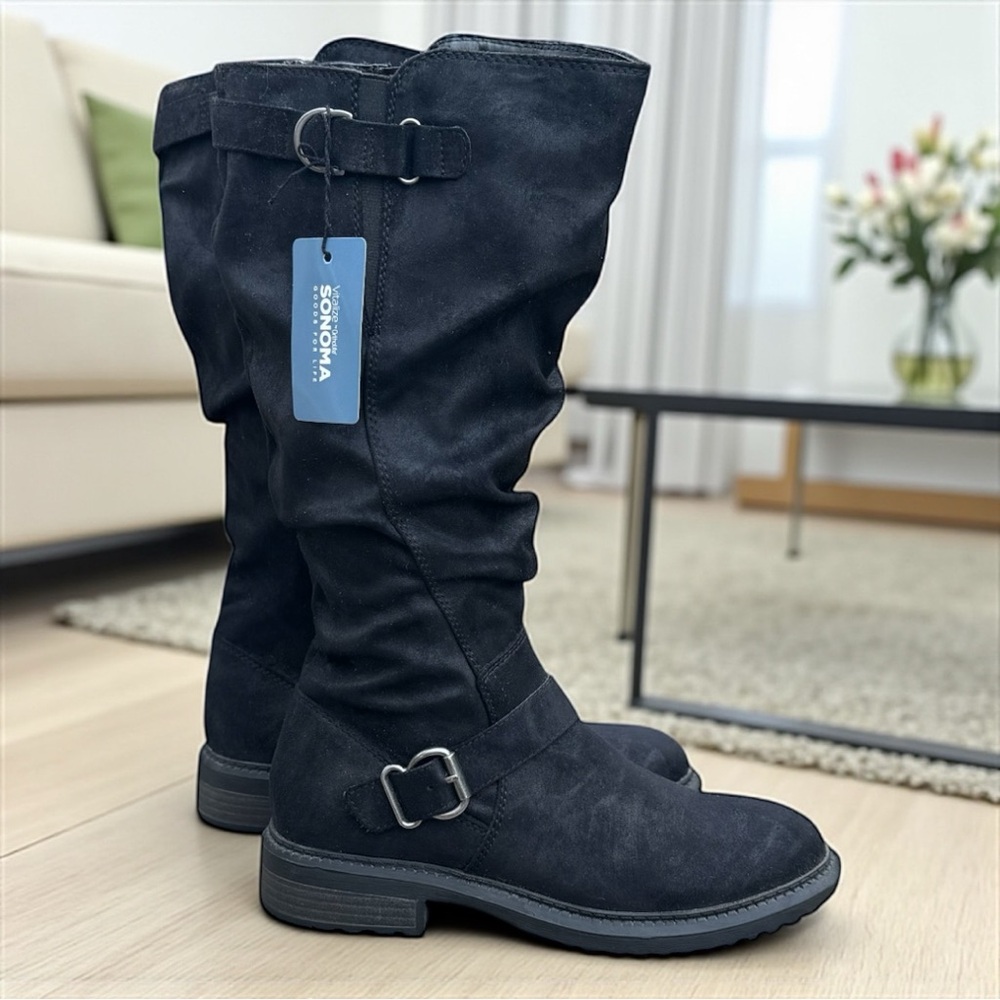 Sonoma Women’s Black Rumer Knee High Boots - Size 9